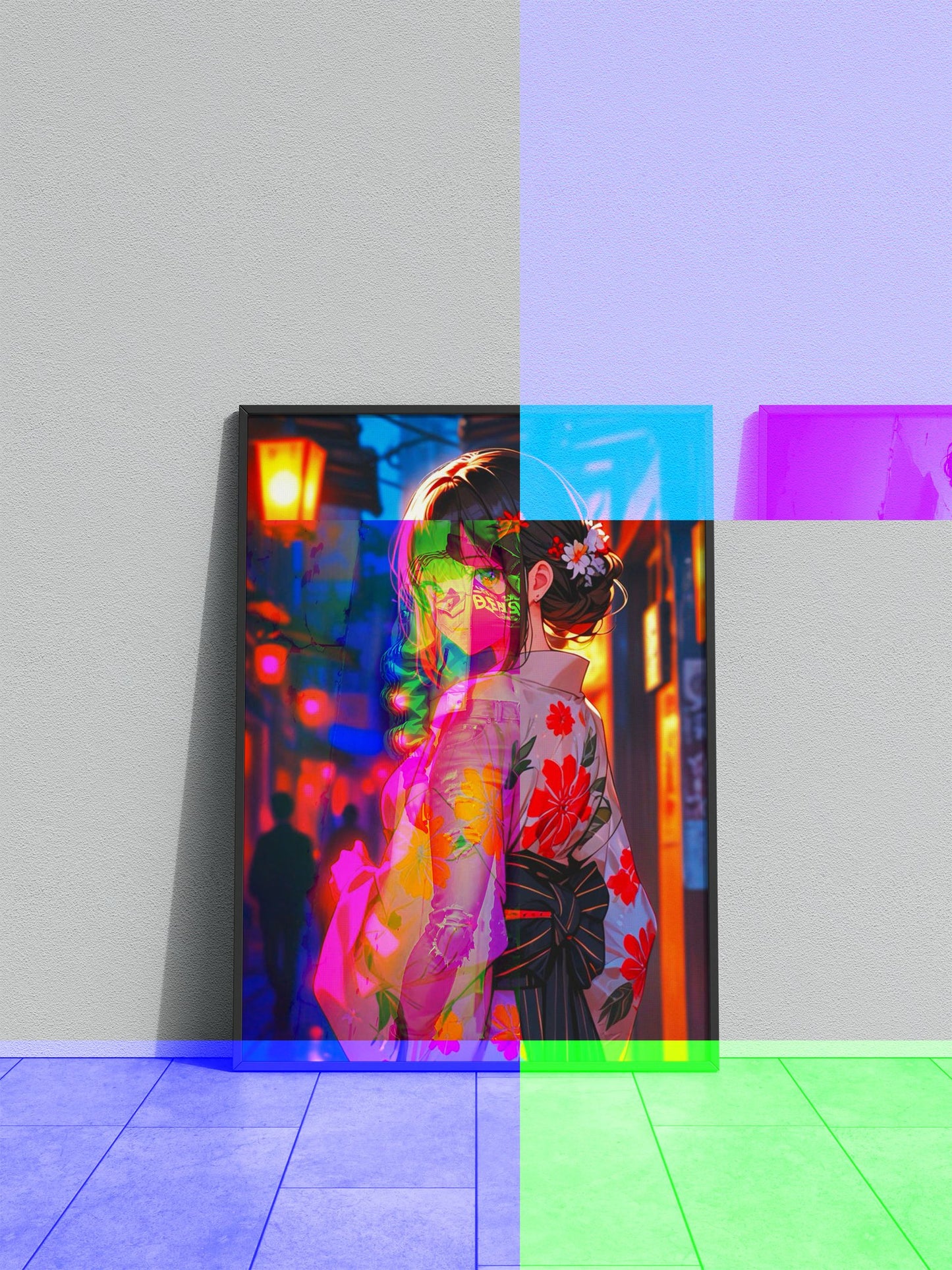 Anime Girl in Kimono Asian Style Poster | Wall Art for Home & Office | High-Quality Print