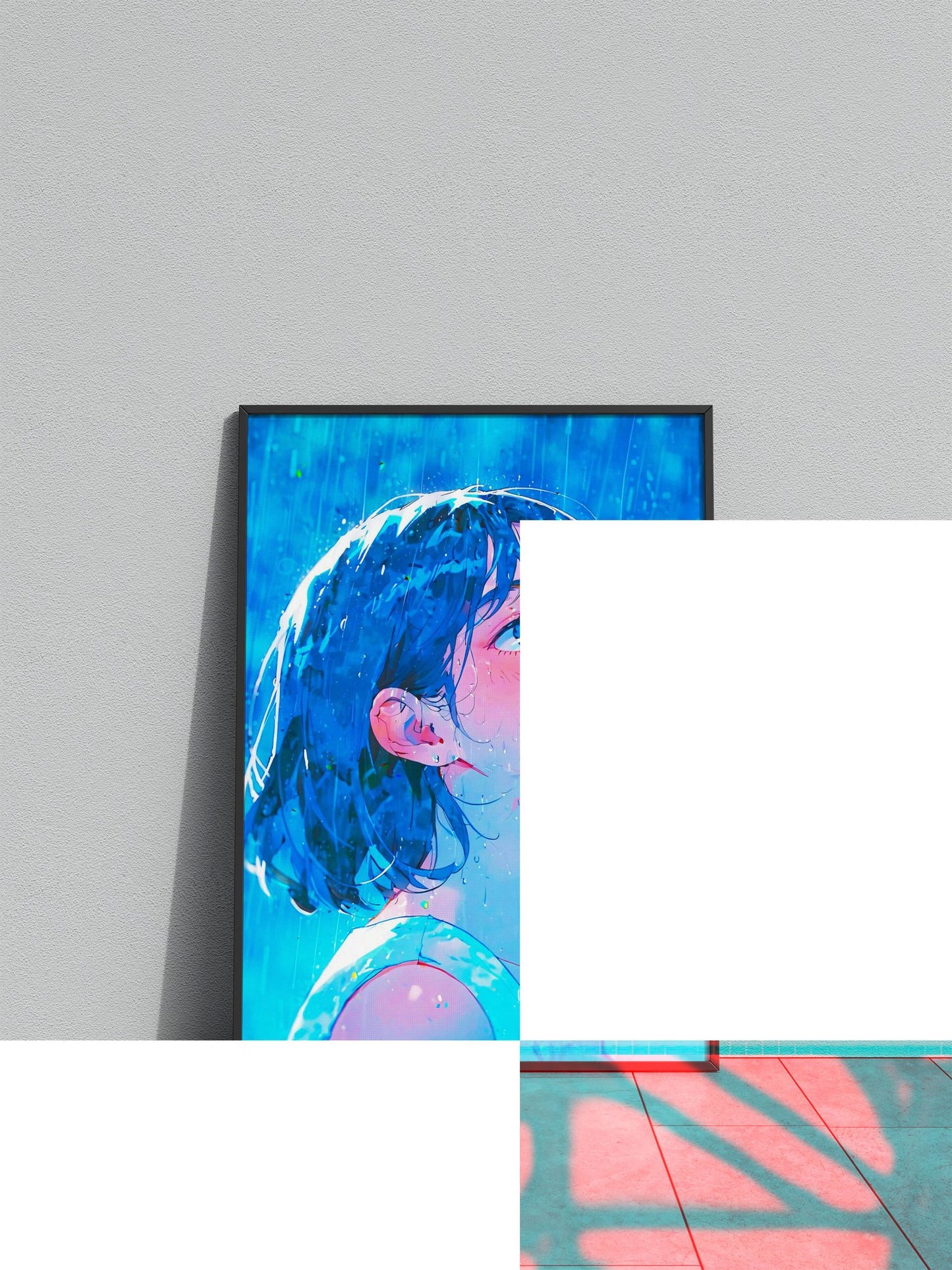 Anime Girl in Rain Asian Style Poster | Wall Art for Home & Office | High-Quality Print