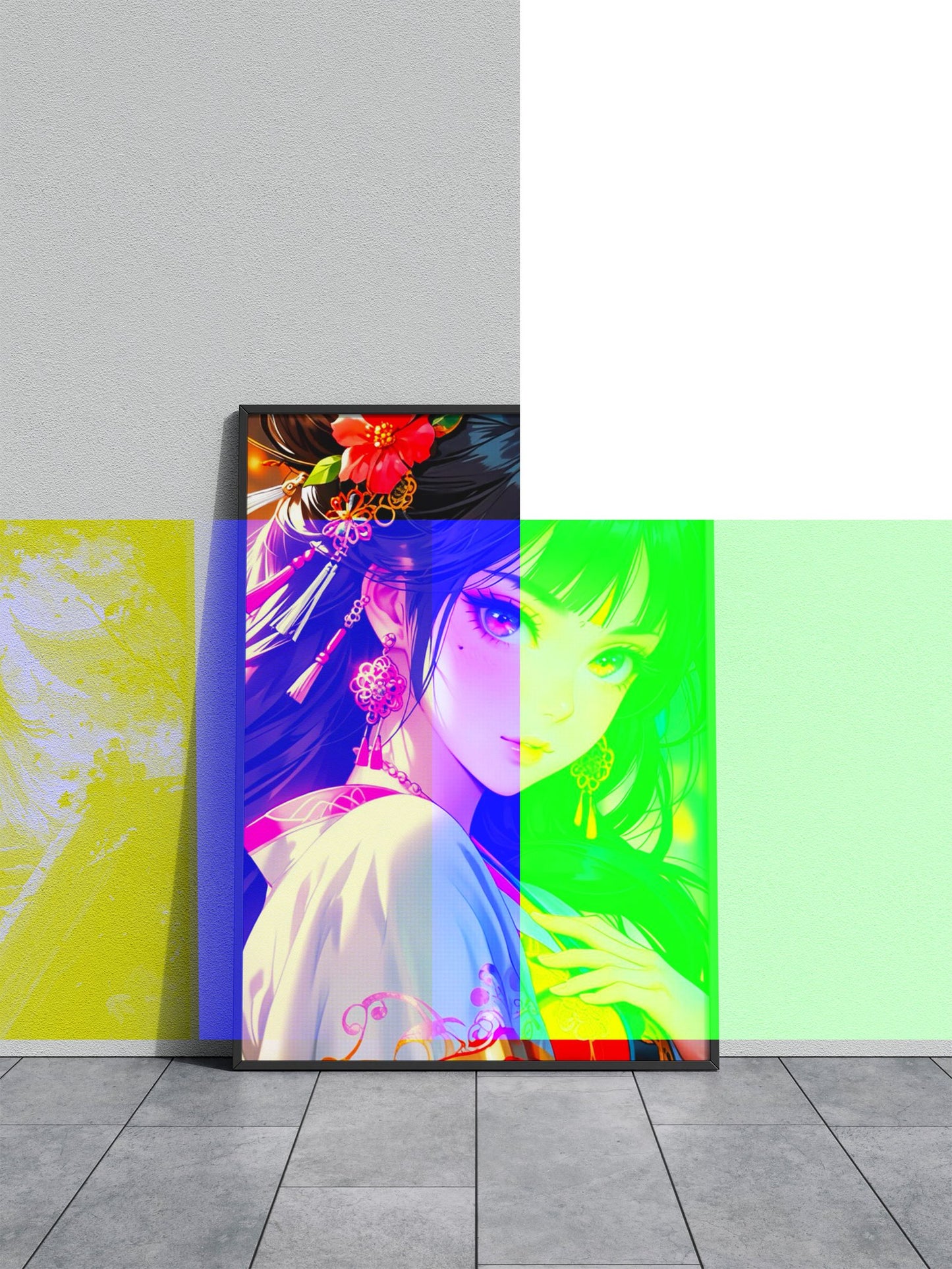 Anime Girl in Traditional Asian Style Poster | Wall Art for Home & Office | High-Quality Print