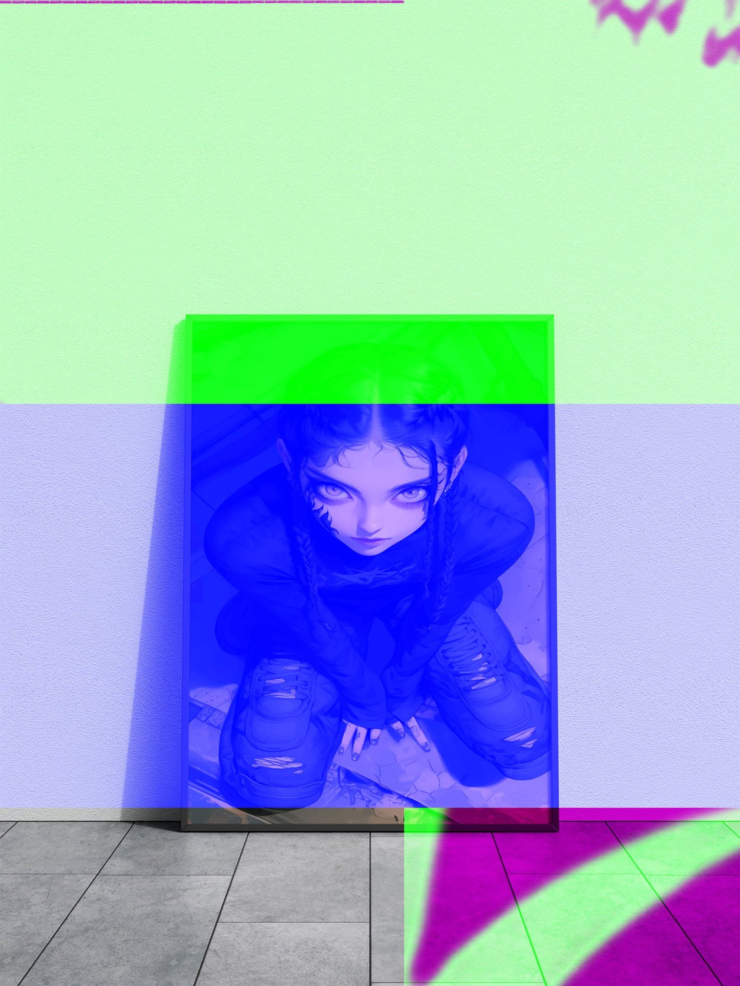 Anime Girl with Braids Asian Style Poster | Wall Art for Home & Office | High-Quality Print