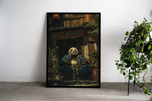Anime Japanese Panda Bear Asian Style Poster | Wall Art for Home & Office | High-Quality Print Premium Vinyl Skin Decal