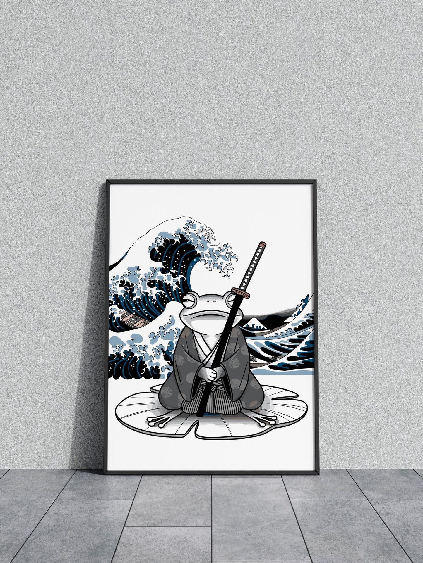 Anime Samurai Frog Kanagawa Asian Style Poster | Wall Art for Home & Office | High-Quality Print