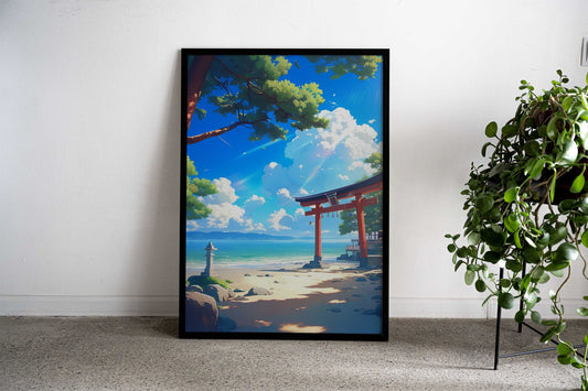 Anime Wonderful Nature Asian Style Poster | Wall Art for Home & Office | High-Quality Print Premium Vinyl Skin Decal - D