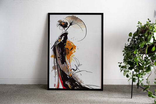 Art Geisha Asian Style Poster | Wall Art for Home & Office | High-Quality Print - High-quality vinyl skin wrap deca