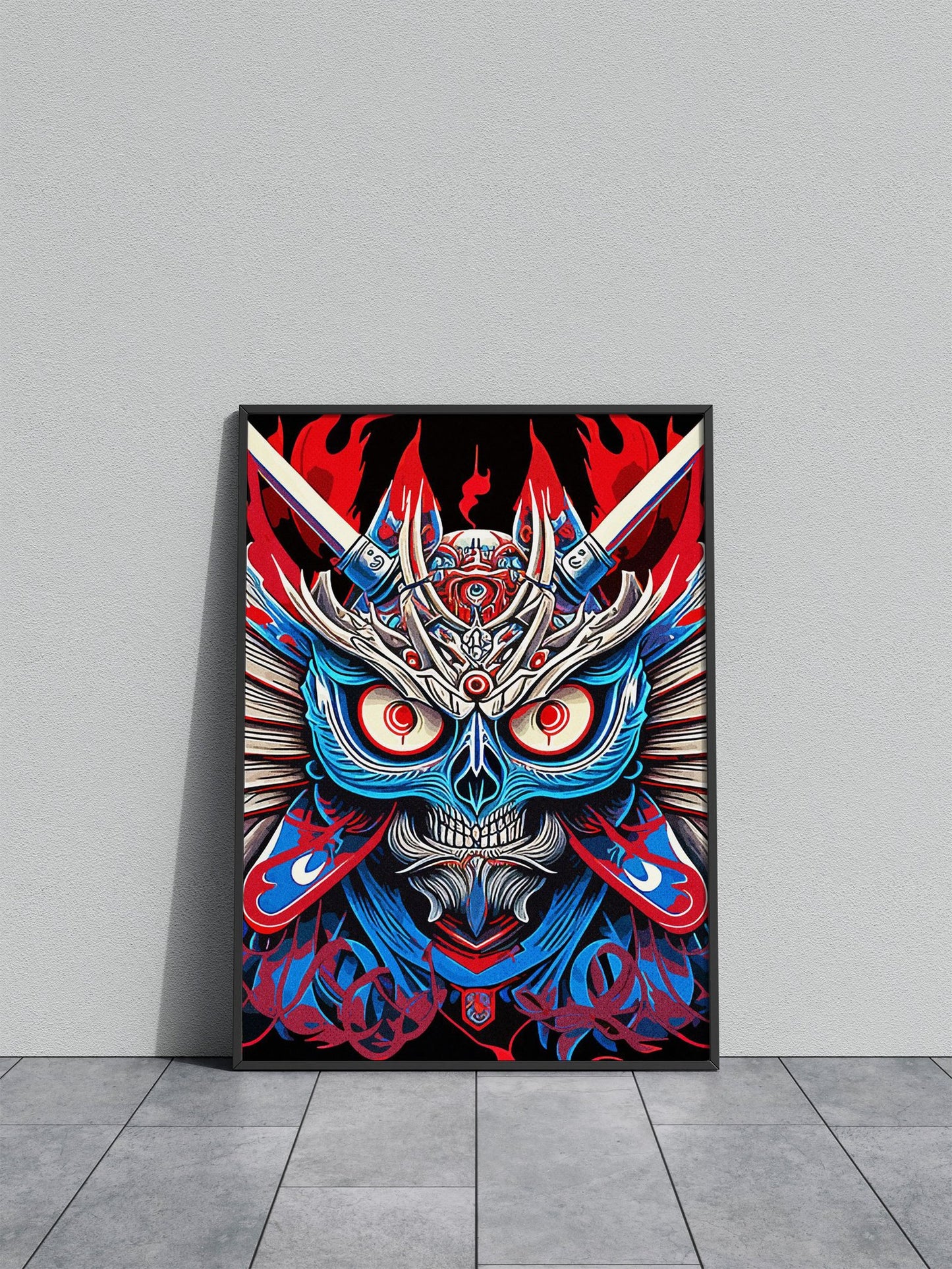 Art Owl Samurai Asian Style Poster | Wall Art for Home & Office | High-Quality Print