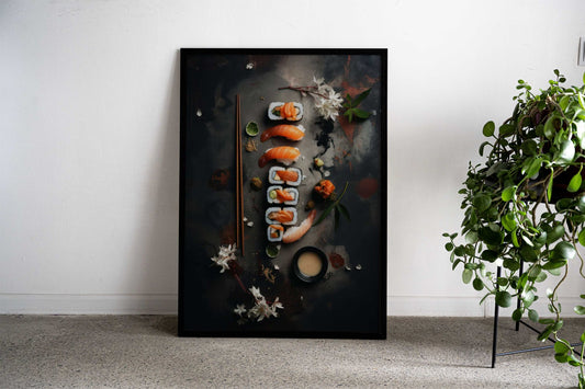 Artful Sushi Asian Style Poster | Wall Art for Home & Office | High-Quality Print - High-quality vinyl skin wrap de