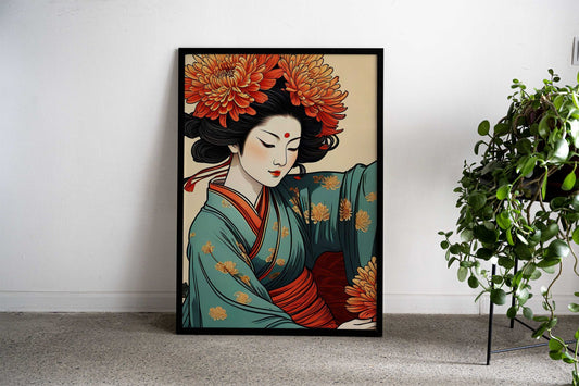Asian Floral Asian Style Poster | Wall Art for Home & Office | High-Quality Print - High-quality vinyl skin wrap de