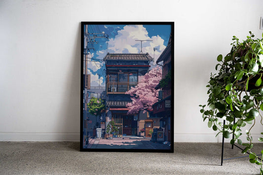 Asian House Anime Asian Style Poster | Wall Art for Home & Office | High-Quality Print - High-quality vinyl skin wr