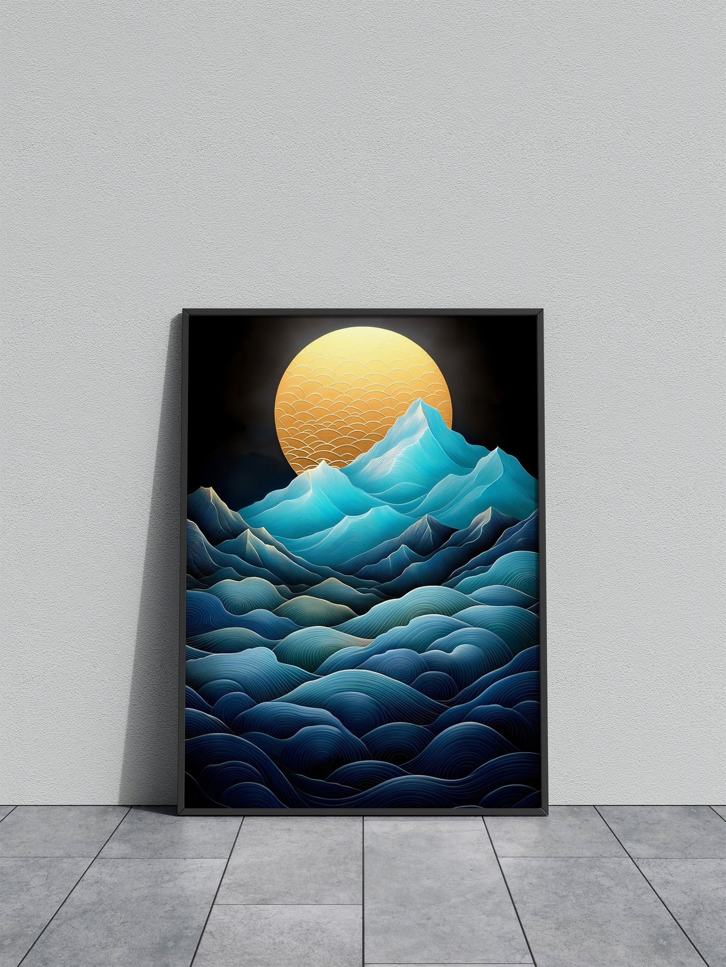 Asian Landscape Over Mountains Asian Style Poster | Wall Art for Home & Office | High-Quality Print