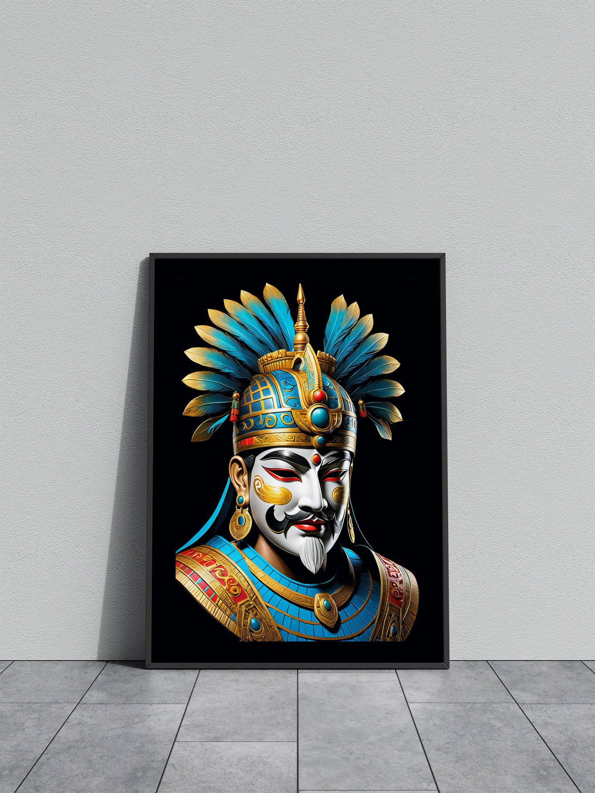 Asian Warrior Bust Asian Style Poster | Wall Art for Home & Office | High-Quality Print - High-quality vinyl skin w