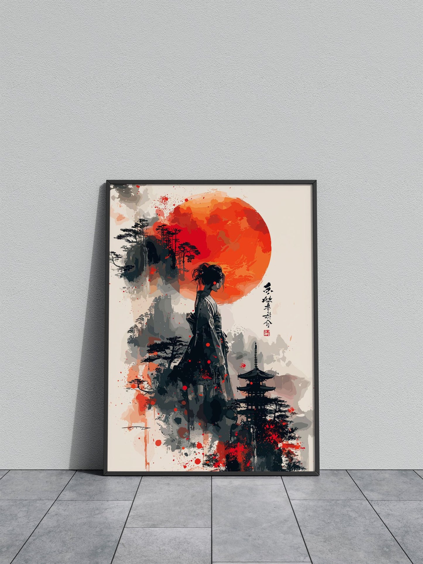 Asian Woman Standing There Asian Style Poster | Wall Art for Home & Office | High-Quality Print