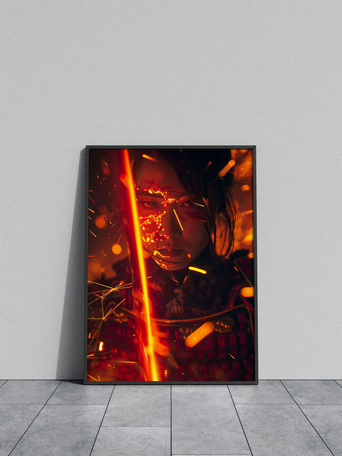 Asian themed Warrior Asian Style Poster | Wall Art for Home & Office | High-Quality Print - High-quality vinyl skin