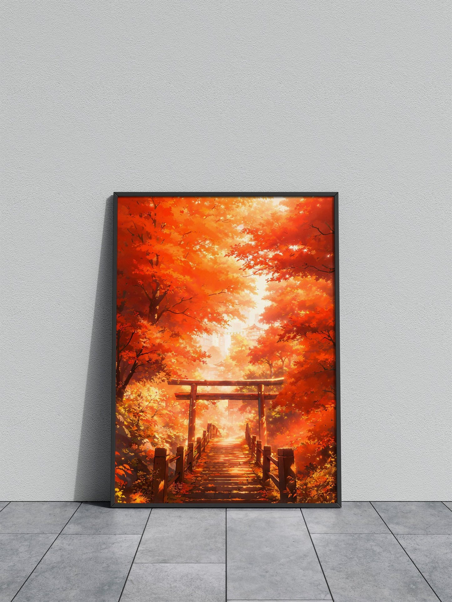 Autumn Torii Gate Asian Style Poster | Wall Art for Home & Office | High-Quality Print