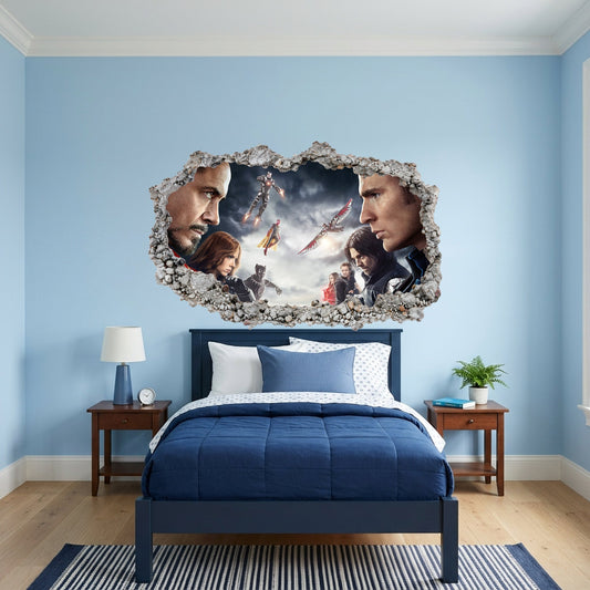 Avengers Endgame Heroes Smashed Brick Decal Wall Art Sticker 021