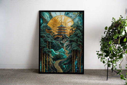 Bamboo Grove Temple Art Asian Style Poster | Wall Art for Home & Office | High-Quality Print