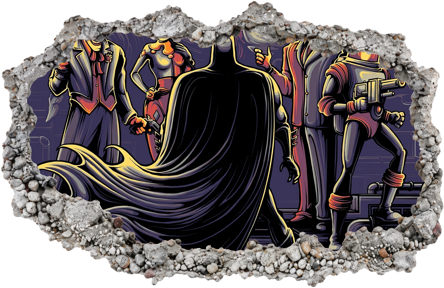 Batman Animated Series Smashed Brick Decal 3D Wall Hole Decal 049