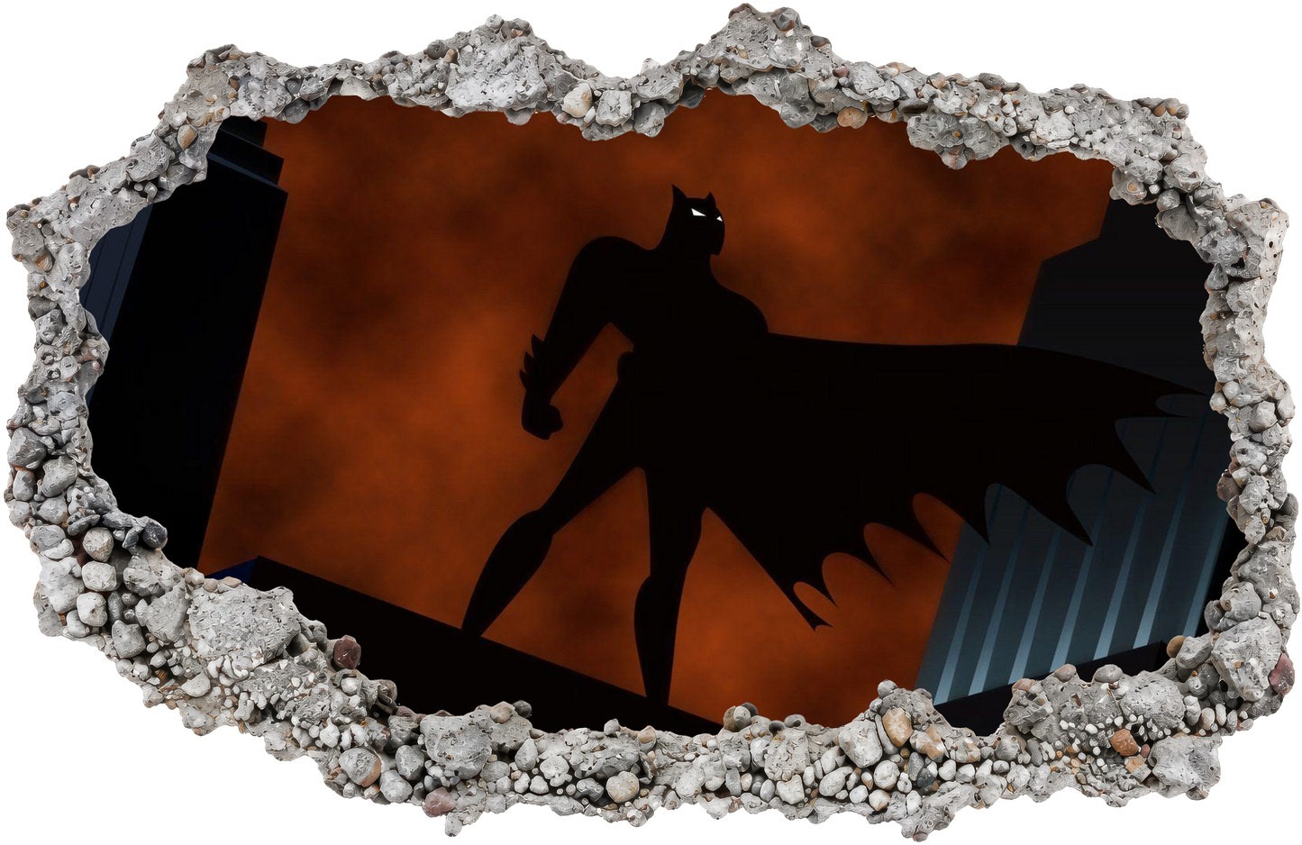 Batman Gotham City Hero 3D Wall Hole Decal Nursery Wall Art 057