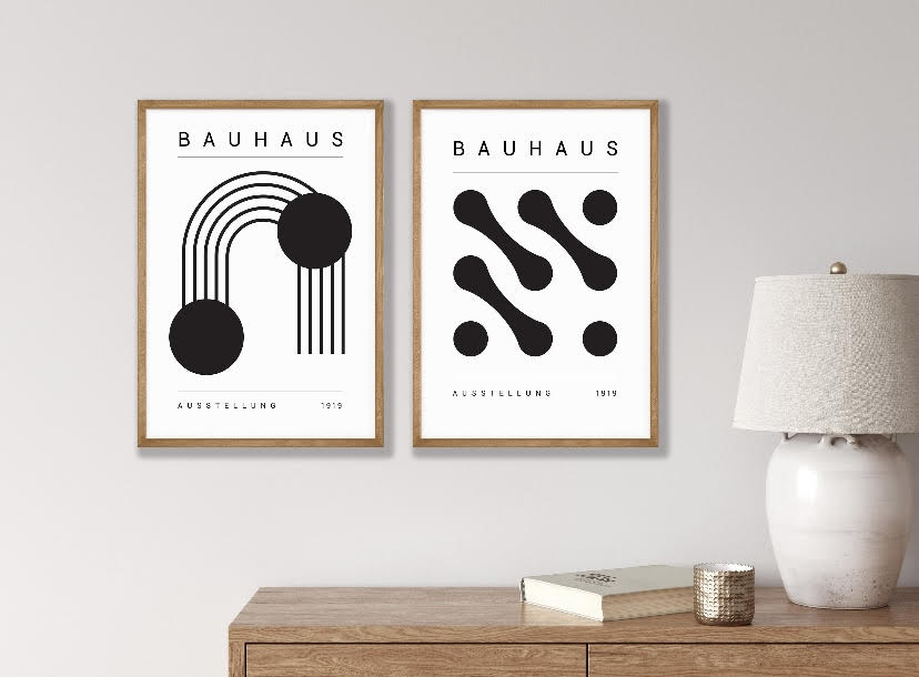 Monochrome Geometric Bauhaus Poster Collection