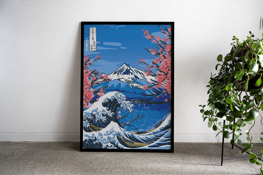 Beautiful Great wave Asian Style Poster | Wall Art for Home & Office | High-Quality Print