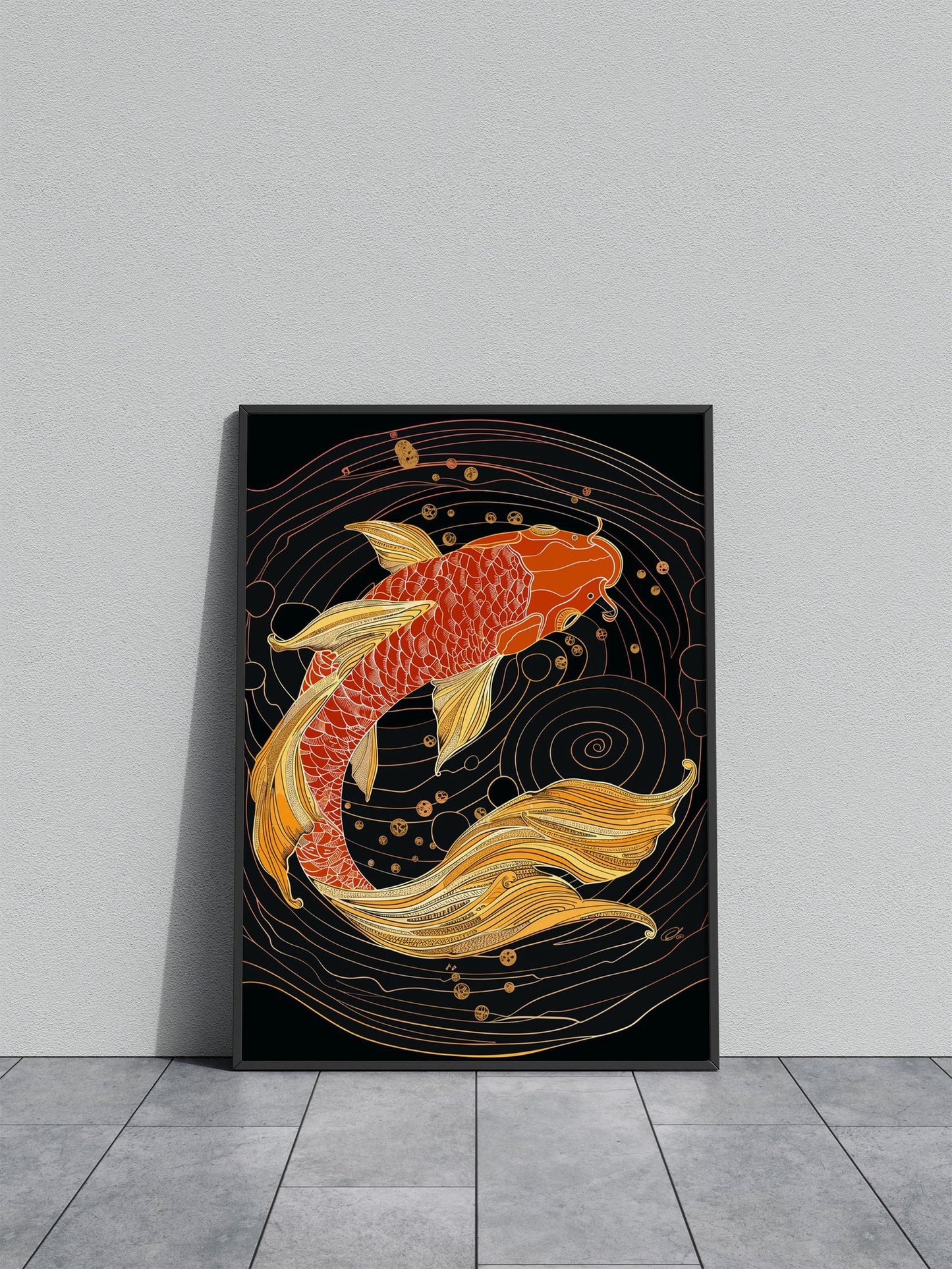 Beautiful Red and Gold Koi Asian Style Poster | Wall Art for Home & Office | High-Quality Print