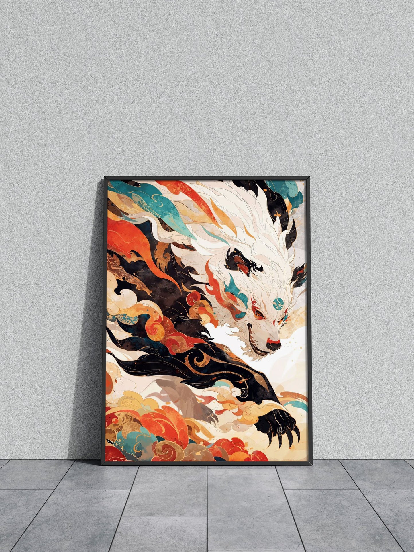 Black Bear Guai Asian Style Poster | Wall Art for Home & Office | High-Quality Print