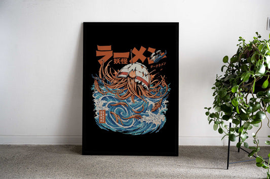 Black Dark Great Ramen Asian Style Poster | Wall Art for Home & Office | High-Quality Print