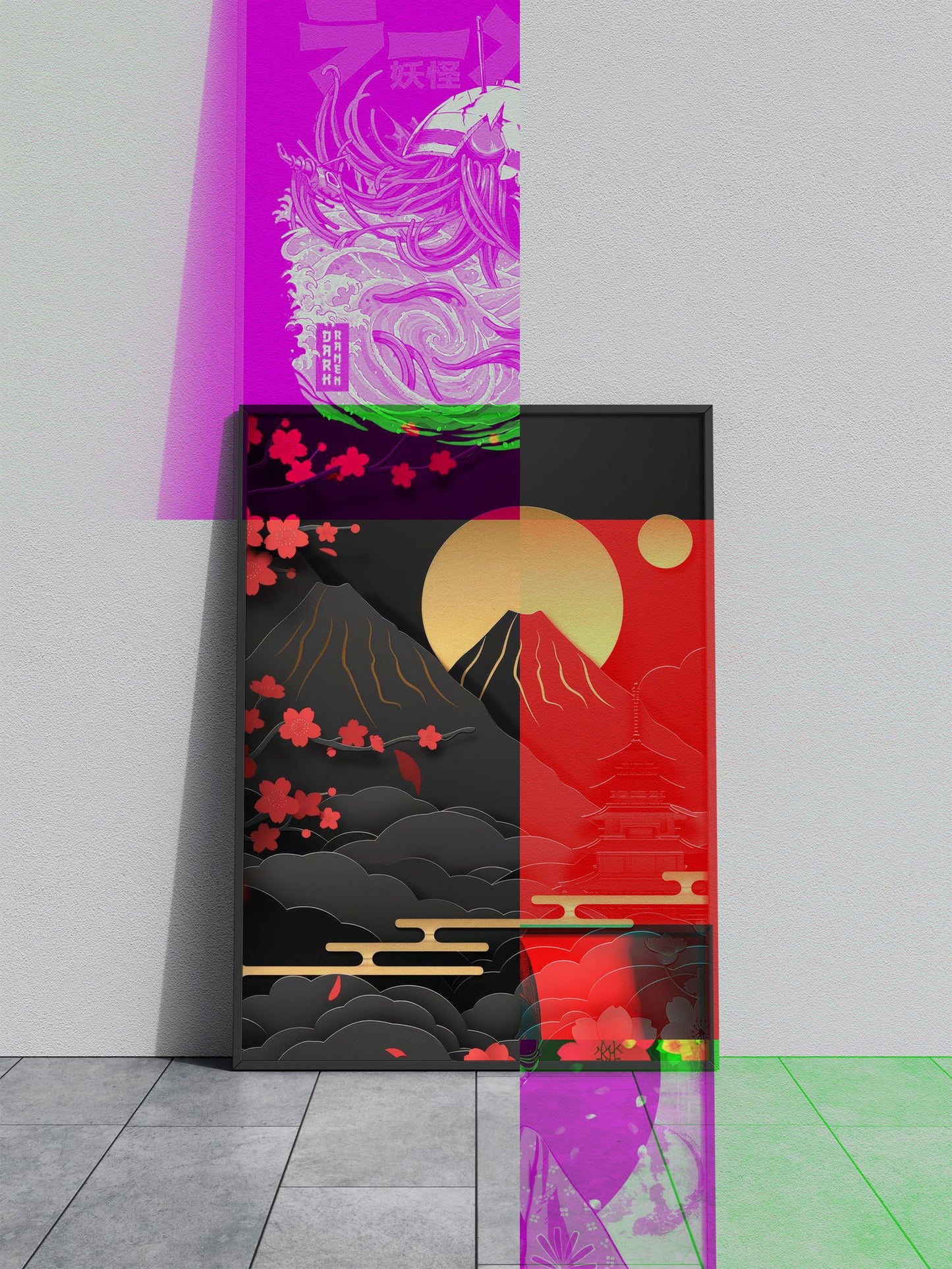 Black Gold Japan Asian Style Poster | Wall Art for Home & Office | High-Quality Print