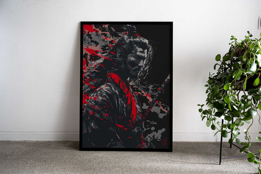Black and Red Lord Samurai Asian Style Poster | Wall Art for Home & Office | High-Quality Print