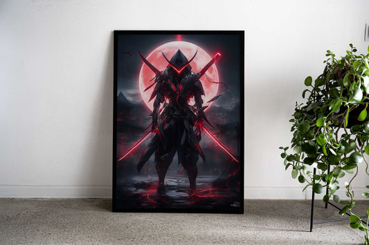 Black and Red Samurai Asian Style Poster | Wall Art for Home & Office | High-Quality Print