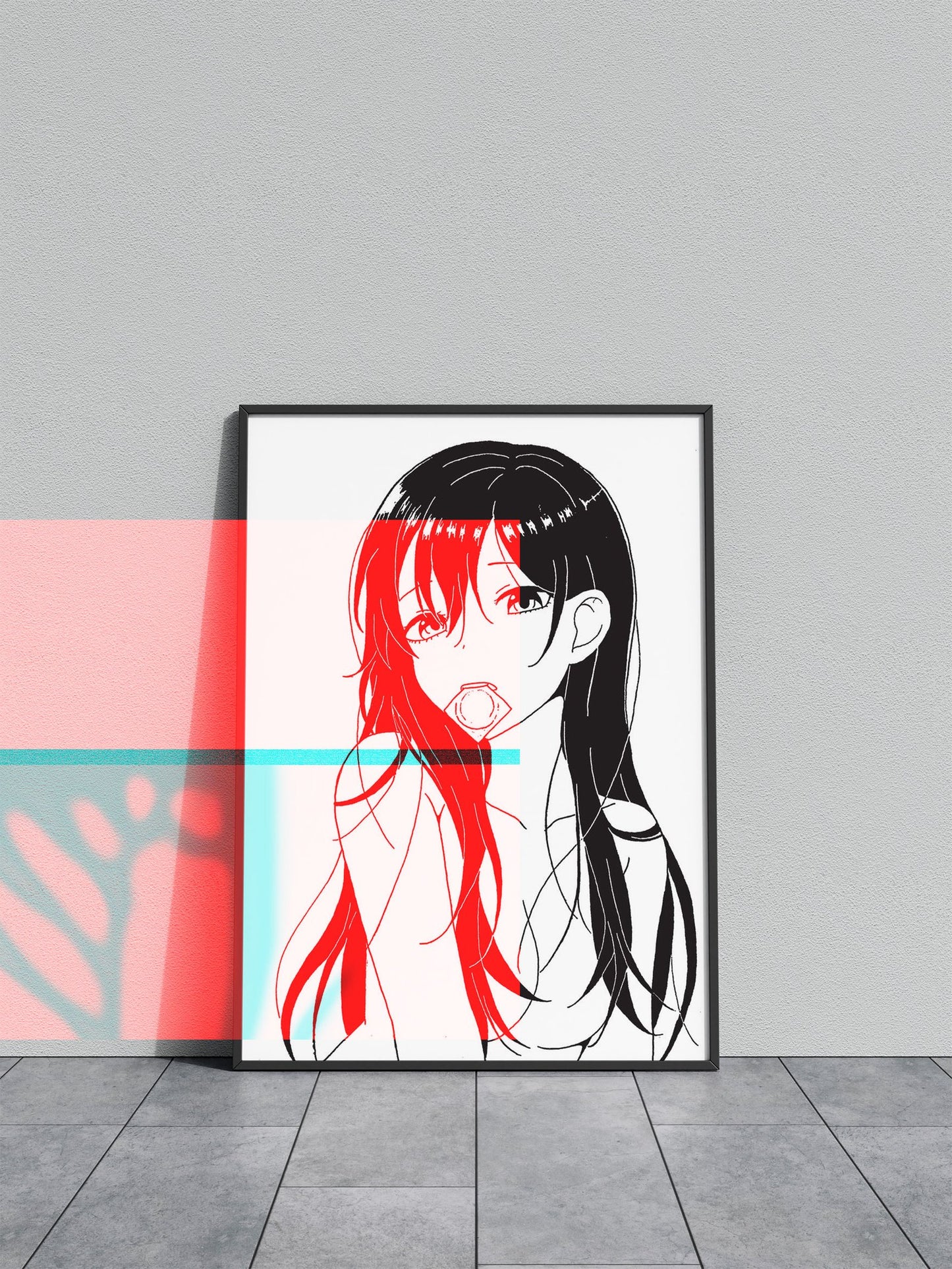 Black and White Anime Girl Asian Style Poster | Wall Art for Home & Office | High-Quality Print