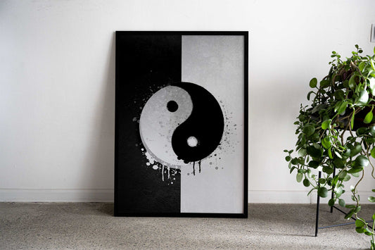 Black and White Yin Yang Asian Style Poster | Wall Art for Home & Office | High-Quality Print