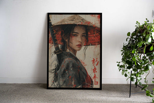 Blade Blossom Asian Style Poster | Wall Art for Home & Office | High-Quality Print - High-quality vinyl skin wrap d
