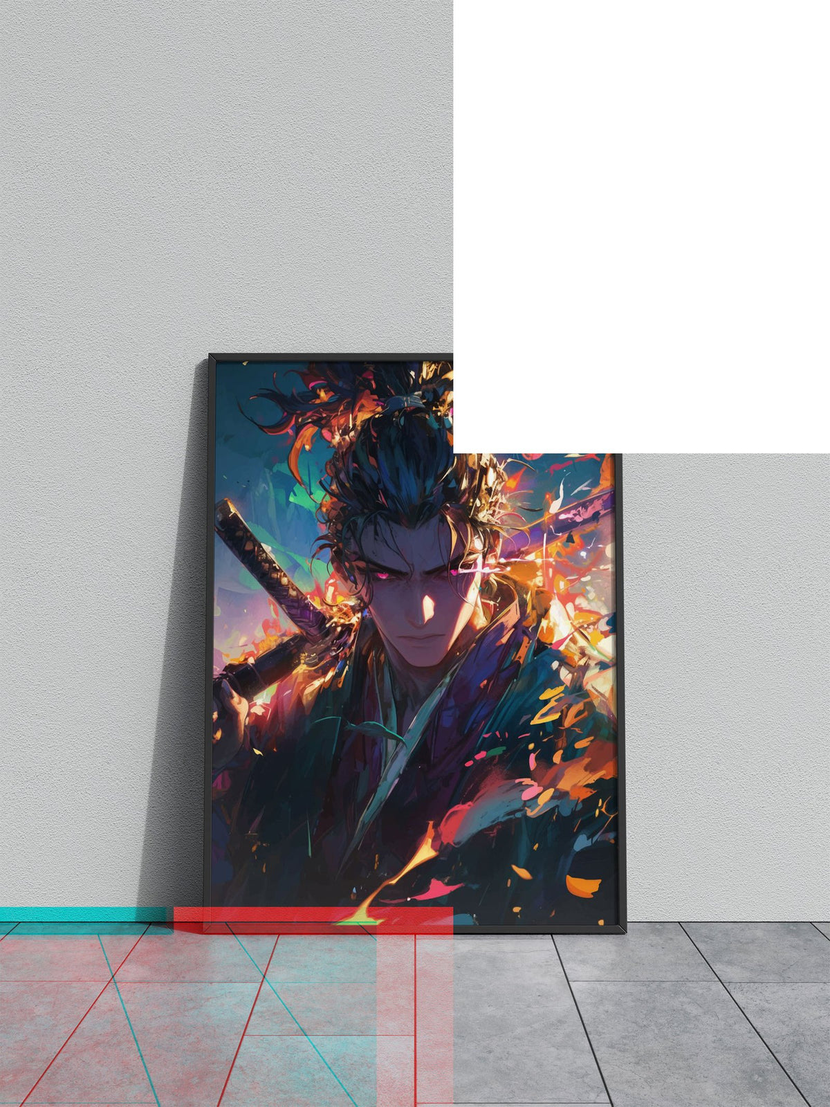 Blazing Samurai Resolve Asian Style Poster | Wall Art for Home & Office | High-Quality Print - High-quality vinyl s