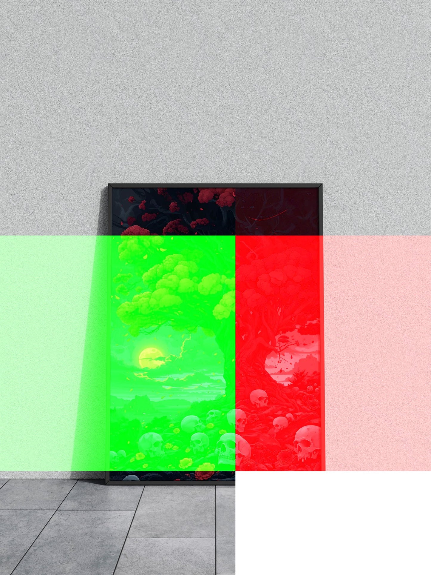 Blood Moon Tree Asian Style Poster | Wall Art for Home & Office | High-Quality Print