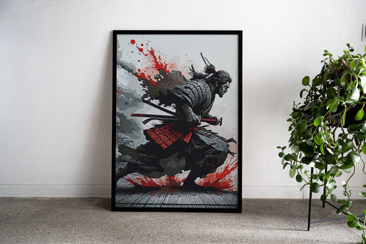 Blood Red Asian Style Poster | Wall Art for Home & Office | High-Quality Print - High-quality vinyl skin wrap decal