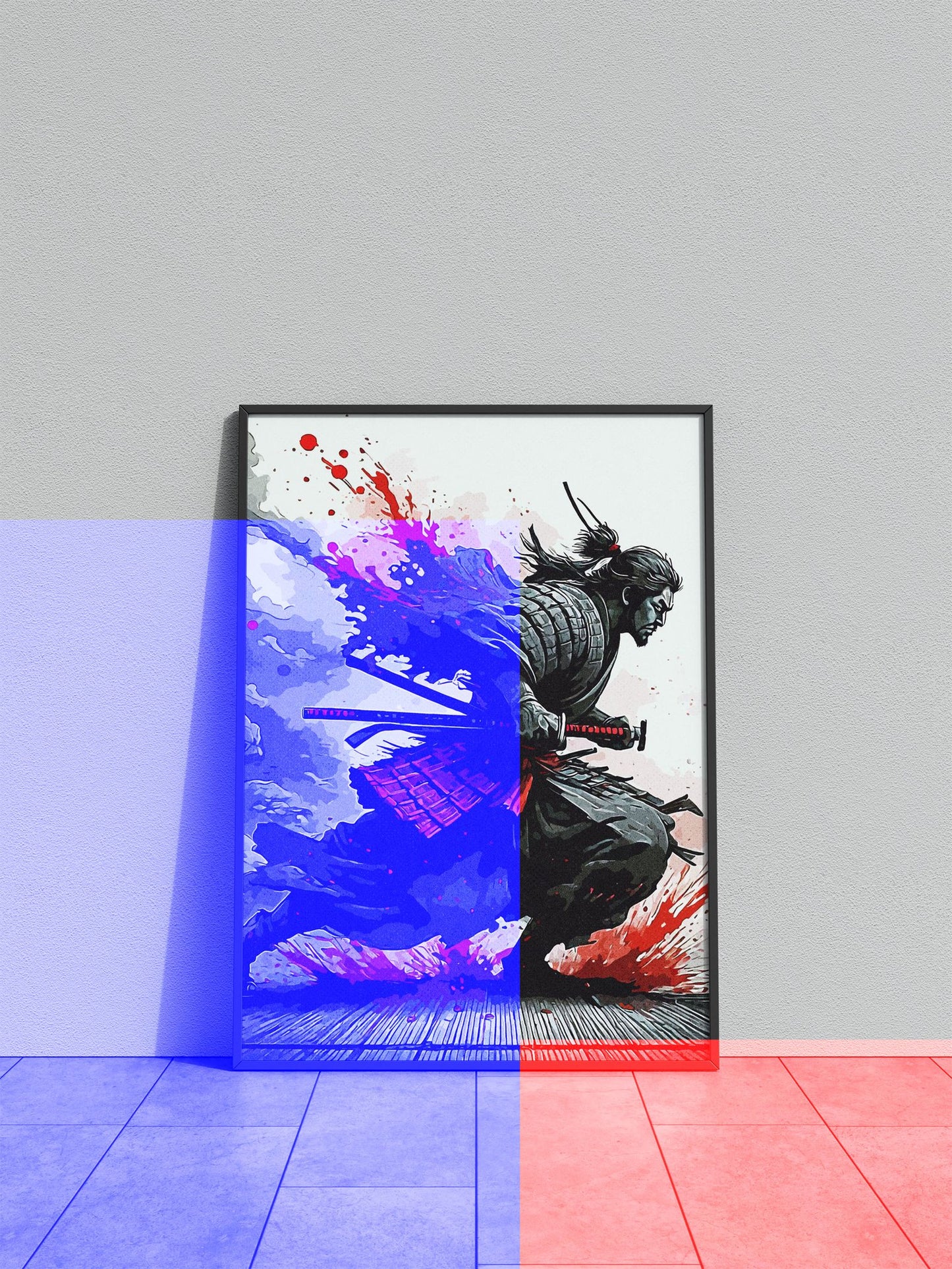 Blood Red Asian Style Poster | Wall Art for Home & Office | High-Quality Print