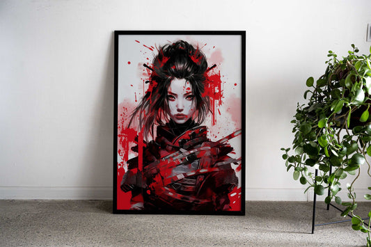 Blood Samurai Asian Style Poster | Wall Art for Home & Office | High-Quality Print - High-quality vinyl skin wrap d