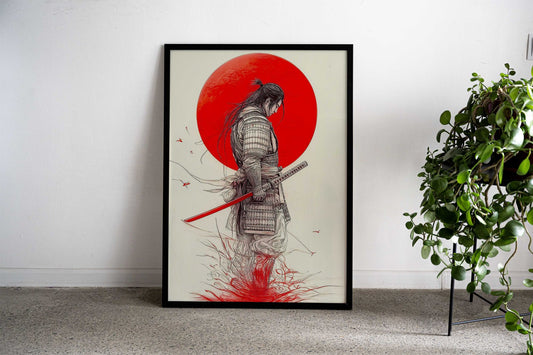 Bloody Blade Samurai Asian Style Poster | Wall Art for Home & Office | High-Quality Print - High-quality vinyl skin