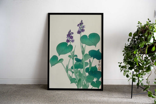 Blooming Hosta Asian Style Poster | Wall Art for Home & Office | High-Quality Print - High-quality vinyl skin wrap