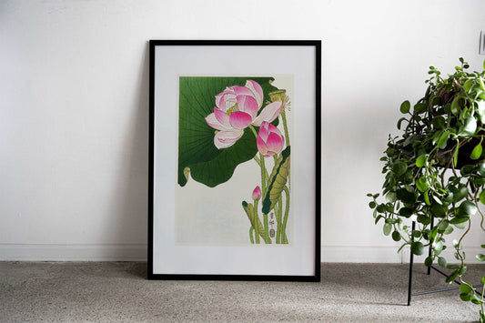 Blooming Lotus Flowers Asian Style Poster | Wall Art for Home & Office | High-Quality Print - High-quality vinyl sk