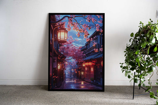 Blossom Dream Walk Asian Style Poster | Wall Art for Home & Office | High-Quality Print - High-quality vinyl skin w