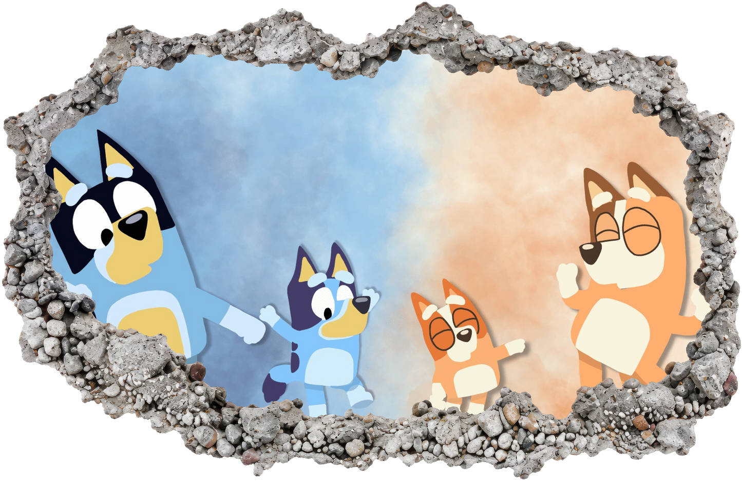 Bluey Cartoon Dog Nursery Wall Art Vinyl Mural 201