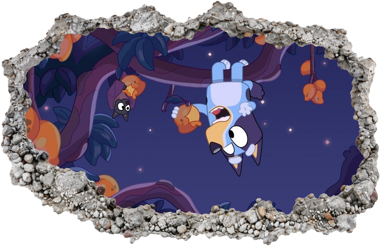 Bluey Family Kids TV Show Wall Art Sticker Smashed Brick Decal 215