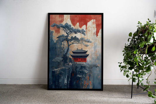 Bonsai Tree Landscape Asian Style Poster | Wall Art for Home & Office | High-Quality Print - High-quality vinyl ski