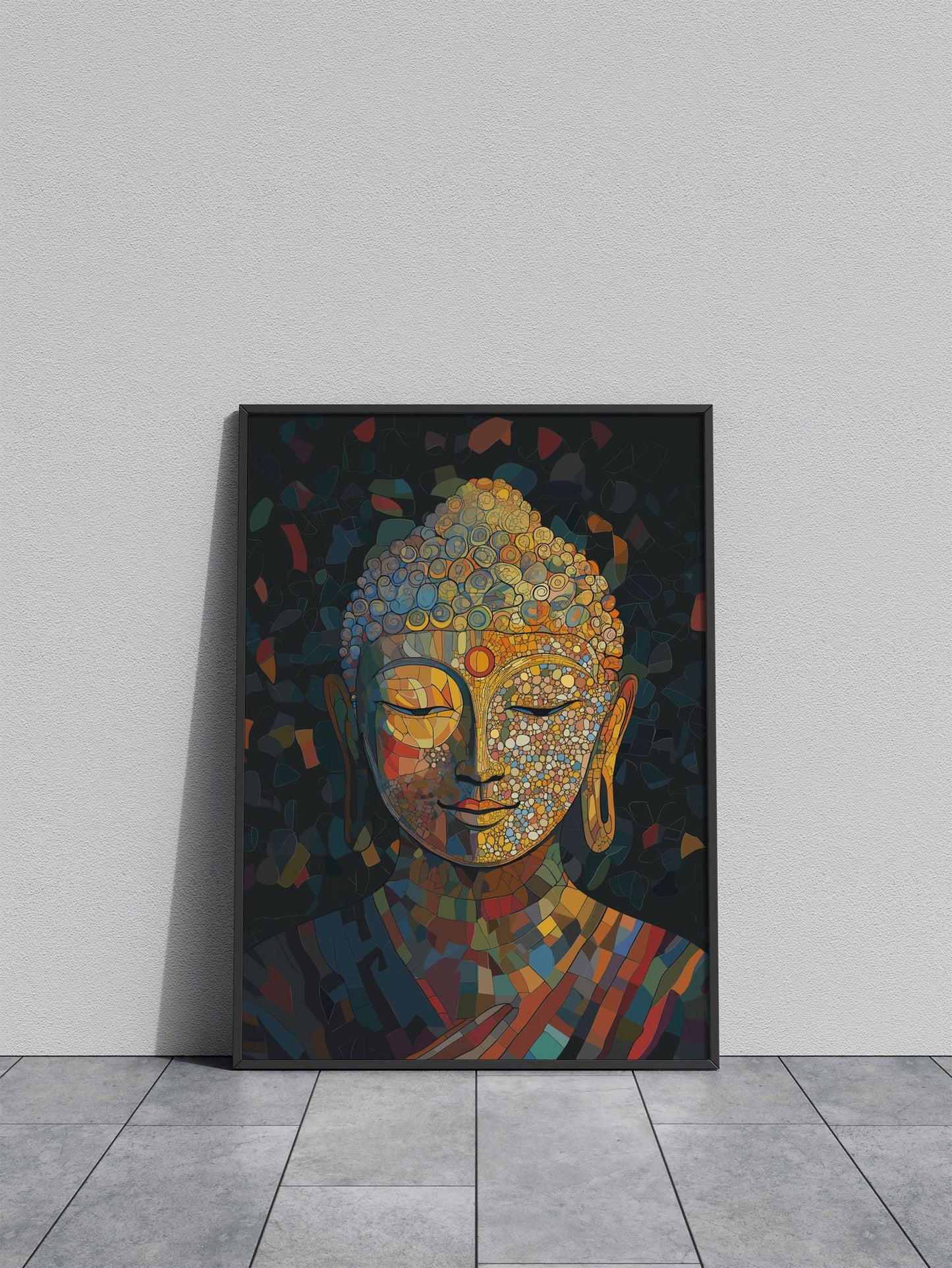 Buddha Cubism Mosaic Art Asian Style Poster | Wall Art for Home & Office | High-Quality Print
