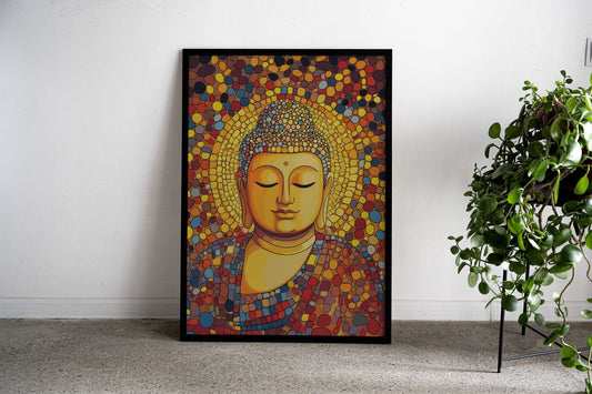 Buddha In Thoughts Art Asian Style Poster | Wall Art for Home & Office | High-Quality Print - High-quality vinyl sk