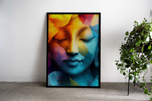 Buddha Leaves Asian Style Poster | Wall Art for Home & Office | High-Quality Print - High-quality vinyl skin wrap d