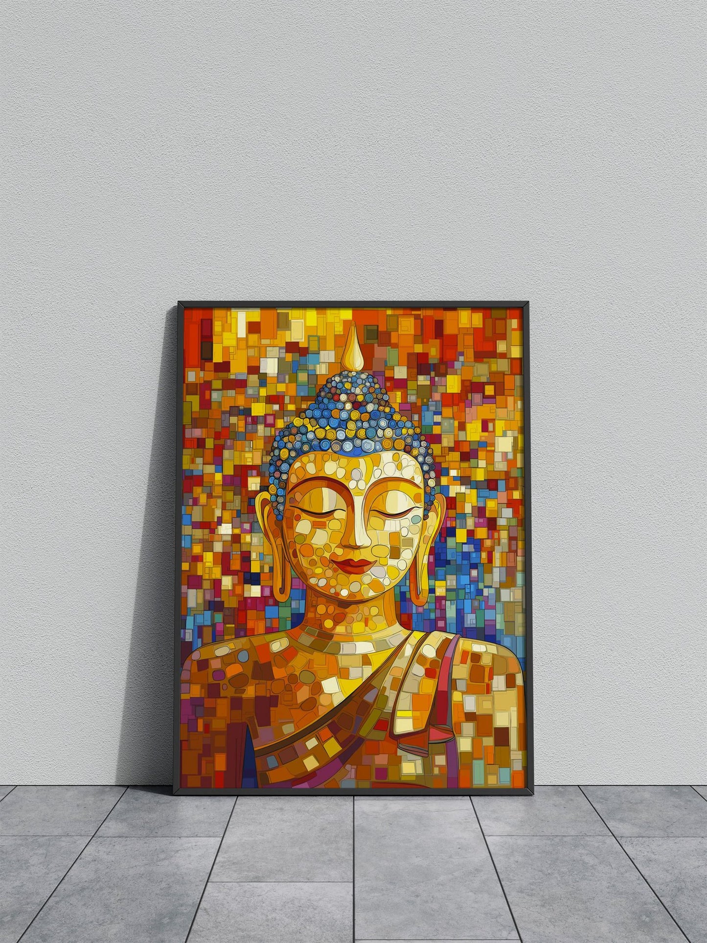 Buddha Mosaic Style Art Asian Style Poster | Wall Art for Home & Office | High-Quality Print