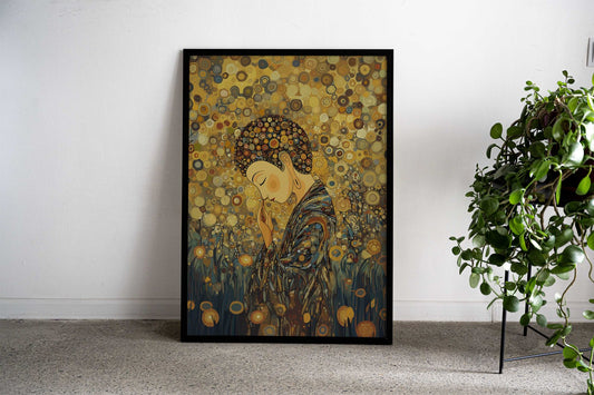 Buddha in Golden Field Asian Style Poster | Wall Art for Home & Office | High-Quality Print - High-quality vinyl sk