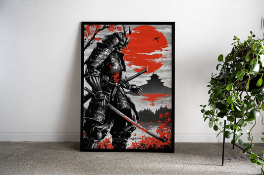 Bushido Samurai Landscape Asian Style Poster | Wall Art for Home & Office | High-Quality Print - High-quality vinyl